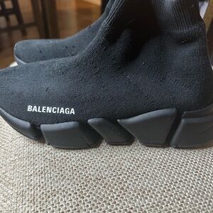 Balenciaga Black Knit High-Top Sneakers